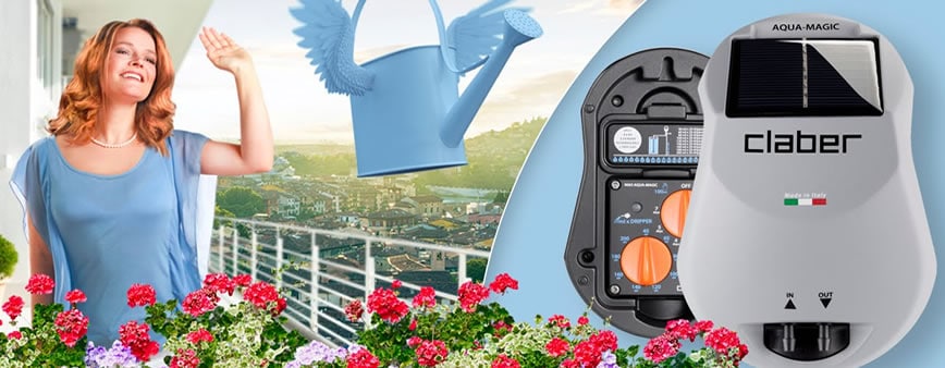 Irrigazione vasi e terrazzi: irrigatore automatico Claber Aqua Magic System  > I consigli Irrigarden